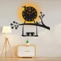 Stylish 3D Coffee Cup Tree Wall Clock for Bedroom, Drawing Room