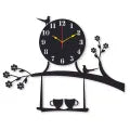 Stylish 3D Coffee Cup Tree Wall Clock for Bedroom, Drawing Room